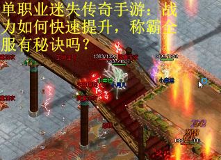 单职业迷失传奇手游：战力如何快速提升，称霸全服有秘诀吗？