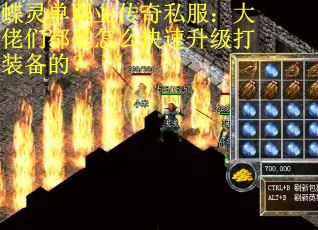 蝶灵单职业传奇私服：大佬们都是怎么快速升级打装备的？
